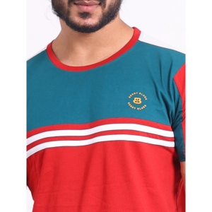 Generic Men's Casual Cotton Printed Round Neck Half Sleeve T-Shirt (Red)