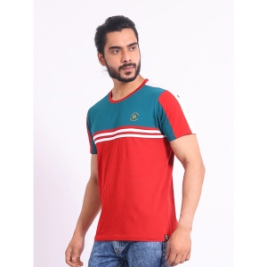 Generic Men's Casual Cotton Printed Round Neck Half Sleeve T-Shirt (Red)