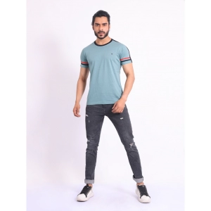 Generic Men's Casual Cotton Printed Round Neck Half Sleeve T-Shirt (Grey)