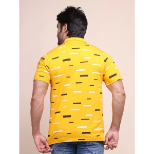 Generic Men's Casual Cotton Printed Polo Neck Half Sleeve T-Shirt (Turmeric)