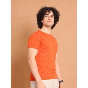 Generic Men's Casual Cotton Printed Round Neck Half Sleeve T-Shirt (Rust)