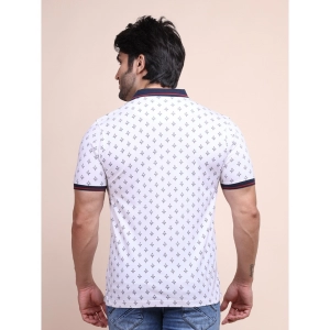 Generic Men's Casual Cotton Printed Polo Neck Half Sleeve T-Shirt (White)