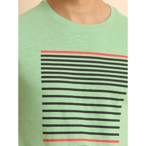 Generic Men's Casual Cotton Printed Round Neck Half Sleeve T-Shirt (Green)