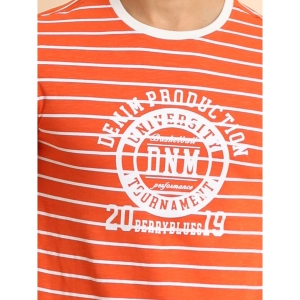 Generic Men's Casual Cotton Printed Round Neck Half Sleeve T-Shirt (Rust)