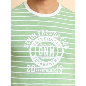 Generic Men's Casual Cotton Printed Round Neck Half Sleeve T-Shirt (LightGreen)