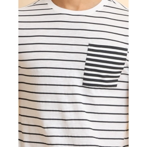 Generic Men's Casual Cotton Printed Round Neck Half Sleeve T-Shirt (White)