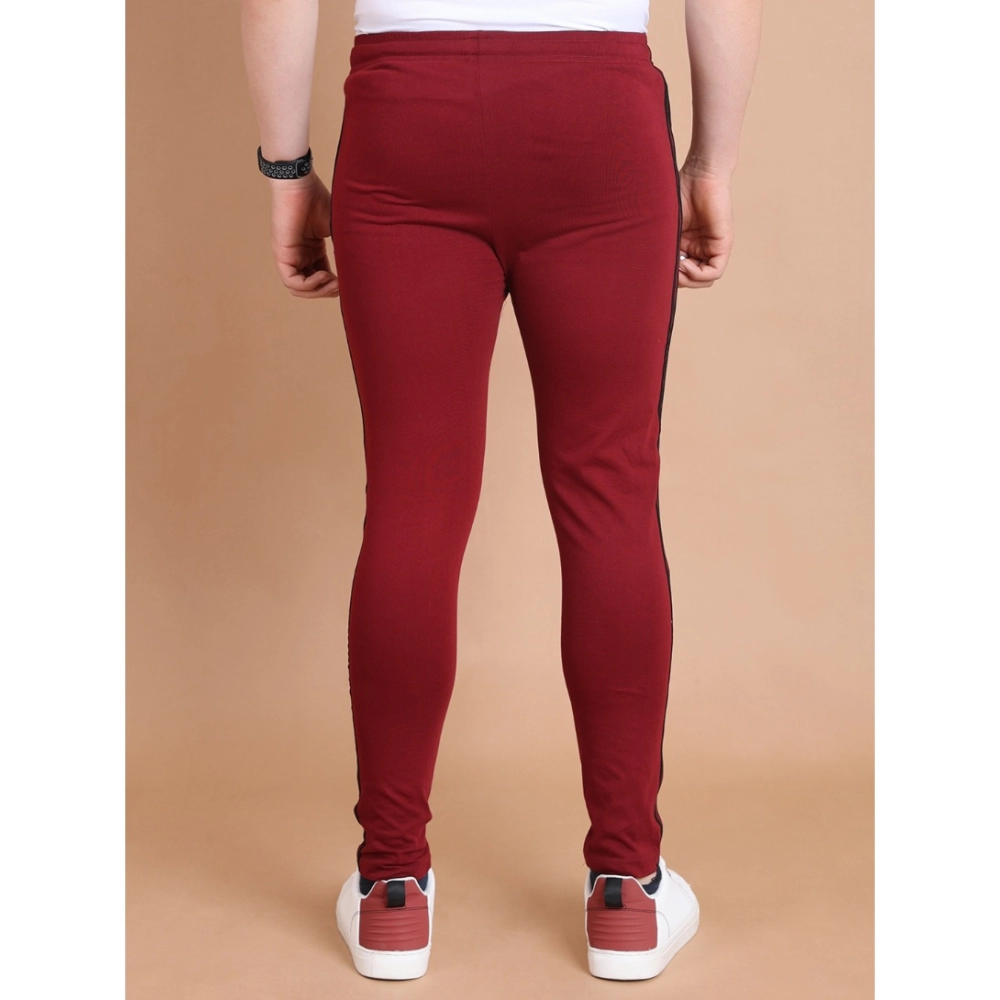 Men's Casual Cotton Striped Full Length Track Pant (Maroon) Men's Casual Cotton Striped Full Length Track Pant (Maroon)