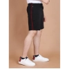 Men's Casual Cotton Striped Above knee Shorts (Black)