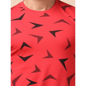 Generic Men's Casual Cotton Printed Round Neck Full Sleeve T-Shirt (Red)