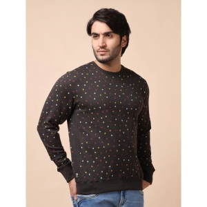 Generic Men's Casual Cotton Printed Round Neck Full Sleeve Sweat T-Shirt (Black)
