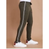 Men's Casual Cotton Striped Full Length Track Pant (olive)