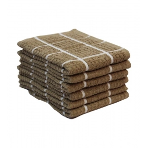 Generic Pack Of_6 Cotton Checkered Kitchen Towel Sets (Beige )