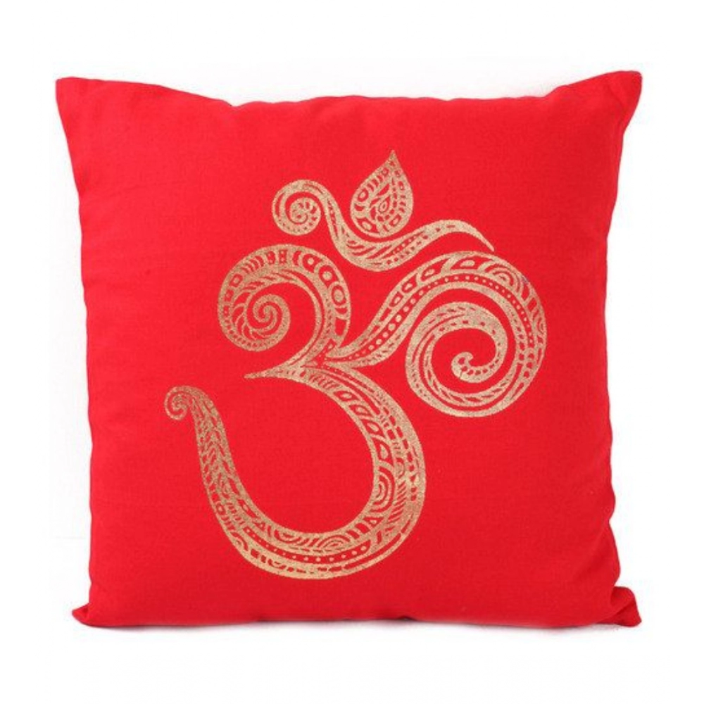 Generic Pack Of_2 Cotton Printed Cushion Cover Sets (Red, Size: 16x16 In)