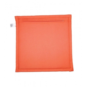 Generic Pack Of_4 Polyester Solid Chairpads (Orange, Size: 16x16 In)