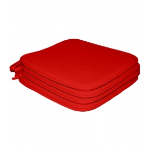 Generic Pack Of_4 Cotton Blended Solid Chairpads (Orange, Size: 15x15 In)