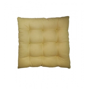 Generic Cotton Blended Solid Chair Cushions (Rama & Beige, Size: 16x16 In)