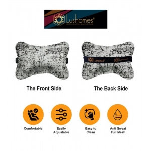 Generic Pack Of_4 Velvet Printed Car Pillow Sets (Grey, Size: 12x12 In)