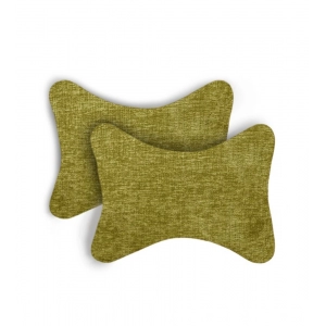 Generic Pack Of_2 Polyester Solid Bone Neck Pillow (Green, Size: 7x11 In)