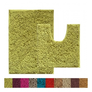 Generic Polyester Knitted Bathmats Sets (Green, Size: 20x30 In)