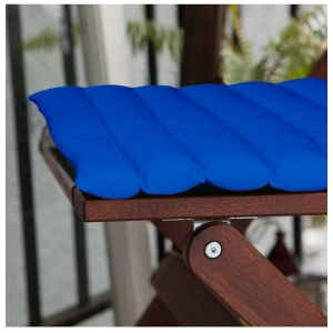 Generic Pack Of_2 Cotton Blended Solid Chair Cushions (Blue, Size: 16x16 In)