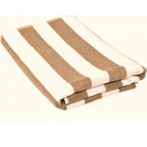 Generic Cotton Striped Bath Towels (Beige & White, Size: 36x71 In)