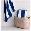 Dropship Cotton Solid Bath Towels (Blue &amp; White, Size: 36x71 In)
