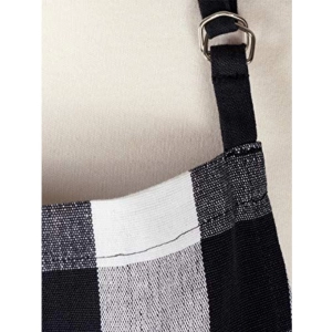 Generic Cotton Checked  Aprons (Black & White, Size: 28x32 In)
