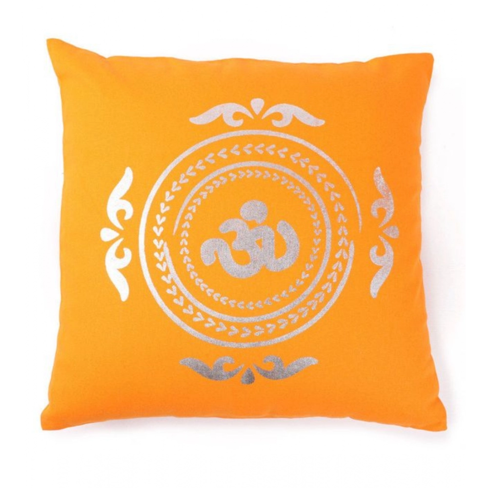 Generic Pack Of_2 Cotton Printed Cushion Cover Sets (Yellow, Size: 16x16 In)