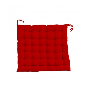 Generic Cotton Blended Solid Chair Cushions (Orange, Size: 16x16 In)