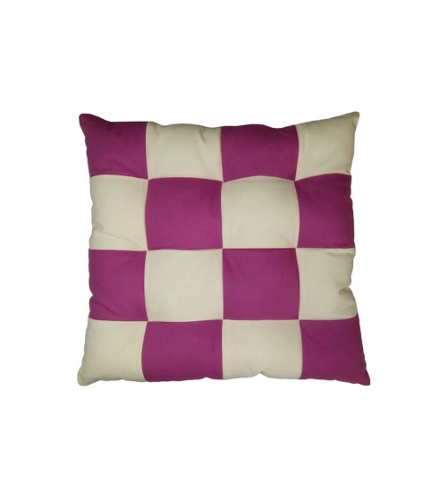 Cotton Blended Solid Chair Cushions (Purple & White, Size: 16x16 In)