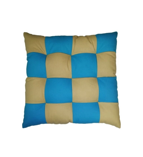 Cotton Blended Solid Chair Cushions (Rama & Beige, Size: 16x16 In)