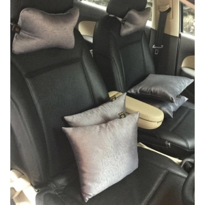 Generic Pack Of_6 Polyester Solid Car Pillow Sets (Grey, Size: 12x12 In)