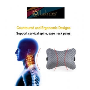 Generic Pack Of_2 Velvet zig zag Bone Neck Pillow (Grey, Size: 6x10 In)