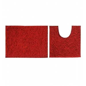 Generic Polyester Knitted Bathmats Sets (Red, Size: 20x30 In)