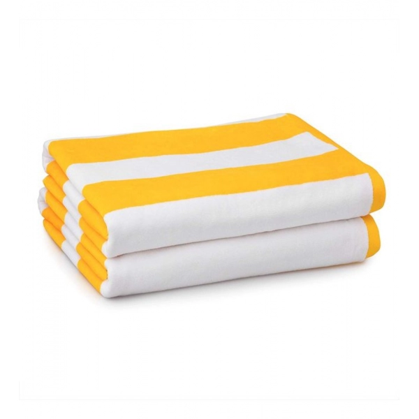 Dropship Cotton Solid Bath Towels (Yellow &amp; White, Size: 36x71 In)