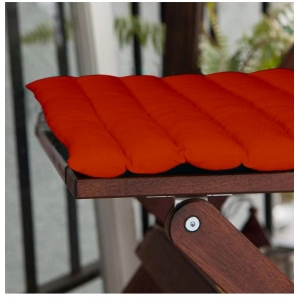Generic Cotton Blended Solid Chair Cushions (Orange, Size: 16x16 In)