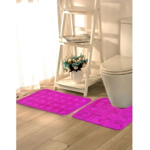 Generic Polyester Knitted Bathmats Sets (Pink, Size: 16x24 In)