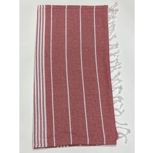 Generic Cotton Striped Bath Towels (Red, Size: 30x59 In)