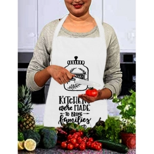 Generic Cotton Printed Aprons (Black & White, Size: 24x31 In)