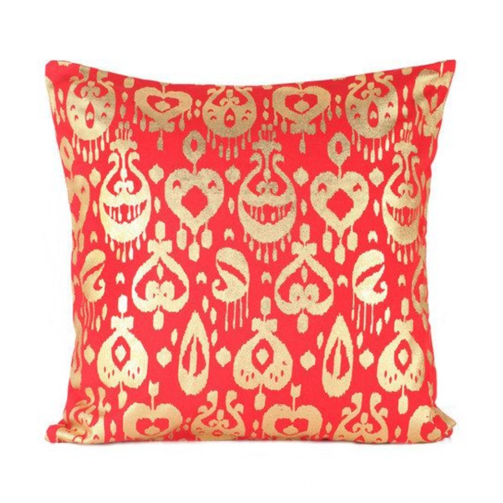 Generic Pack Of_2 Cotton Printed Cushion Cover Sets (Red, Size: 16x16 In)