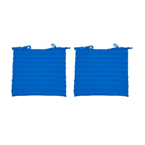 Generic Pack Of_2 Cotton Blended Solid Chair Cushions (Blue, Size: 16x16 In)