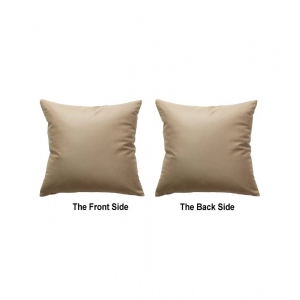 Generic Pack Of_4 Faux Leather Solid Car Pillow Sets (Cream, Size: 12x12 In)