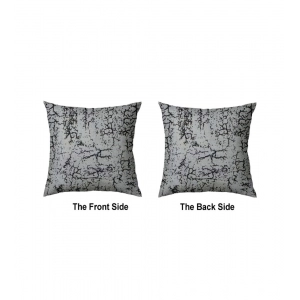 Generic Pack Of_4 Velvet Printed Car Pillow Sets (Grey, Size: 12x12 In)