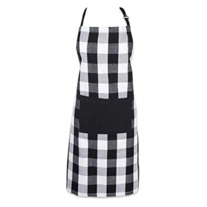Generic Cotton Checked  Aprons (Black & White, Size: 28x32 In)
