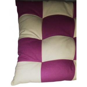 Generic Cotton Blended Solid Chair Cushions (Purple & White, Size: 16x16 In)