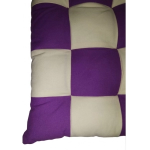Generic Cotton Blended Solid Chair Cushions (Purple & Beige, Size: 16x16 In)