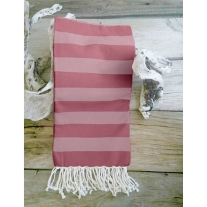 Generic Cotton Striped Bath Towels (Rose, Size: 30x59 In)