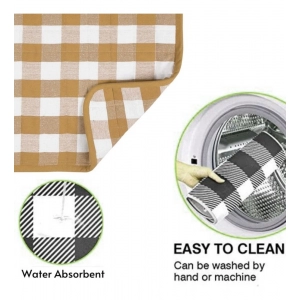 Generic Pack Of_6 Cotton Checkered Kitchen Towel Sets (Beige)