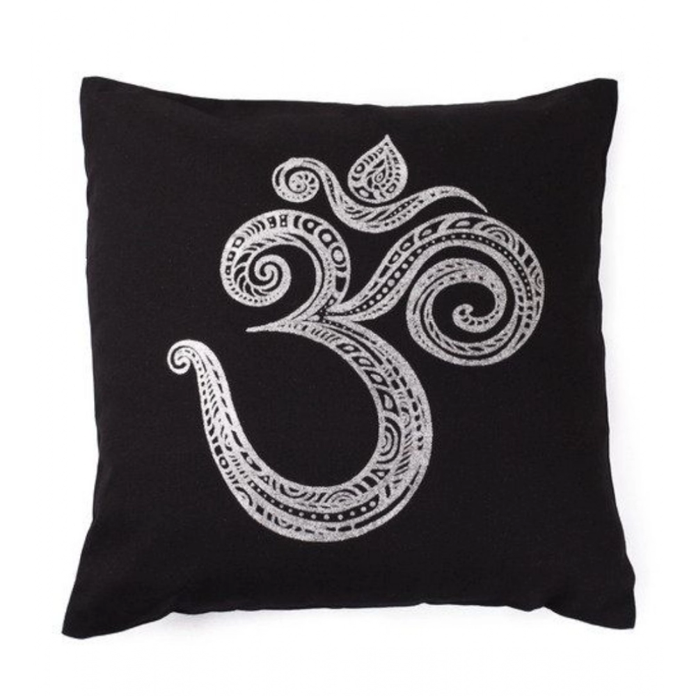 Generic Pack Of_2 Cotton Printed Cushion Cover Sets (Black, Size: 16x16 In)