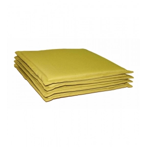 Generic Pack Of_4 Polyester Solid Chairpads (Mustard, Size: 16x16 In)